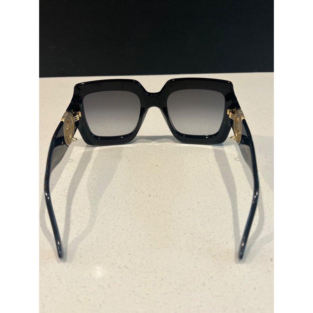 Gucci GG1022S 001 Gold Black Grey 54mm Gradient Lens Sunglasses - Picture 8 of 11